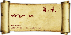 Máyer Axel névjegykártya